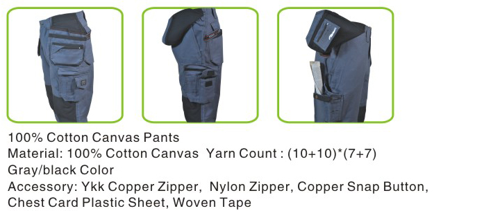 100% Cotton Canvas Pants