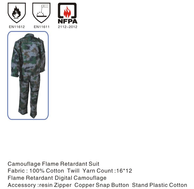 Camouflage Flame Retardant Suit